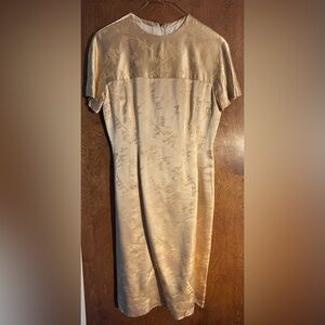 Vintage Elegant Gold Women's Dress
